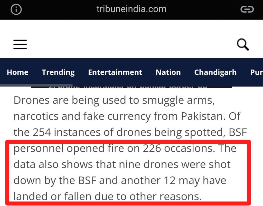Tribune India report
