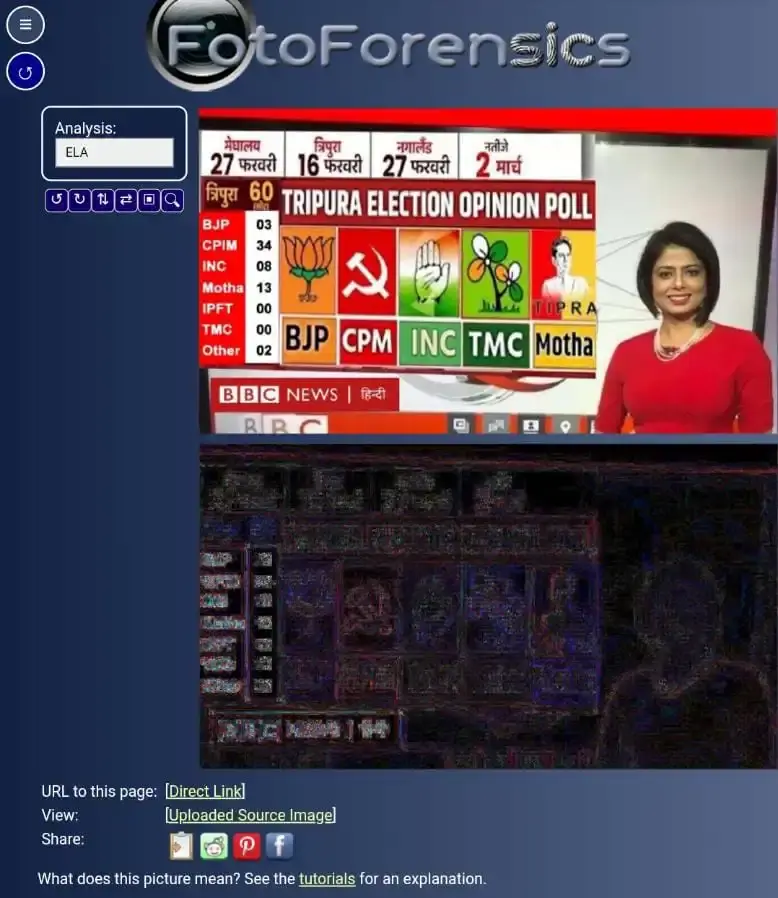 FotoForensics report of the picture regarding Tripura Election Opinion polls