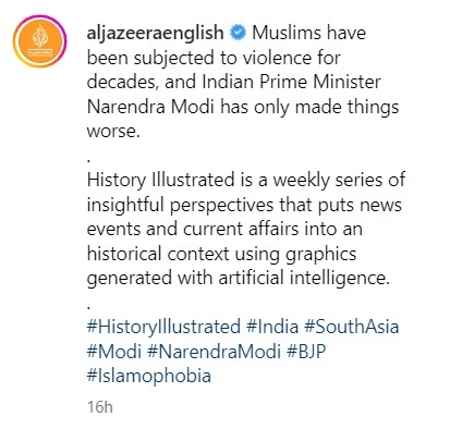 Al Jazeera Instagram post