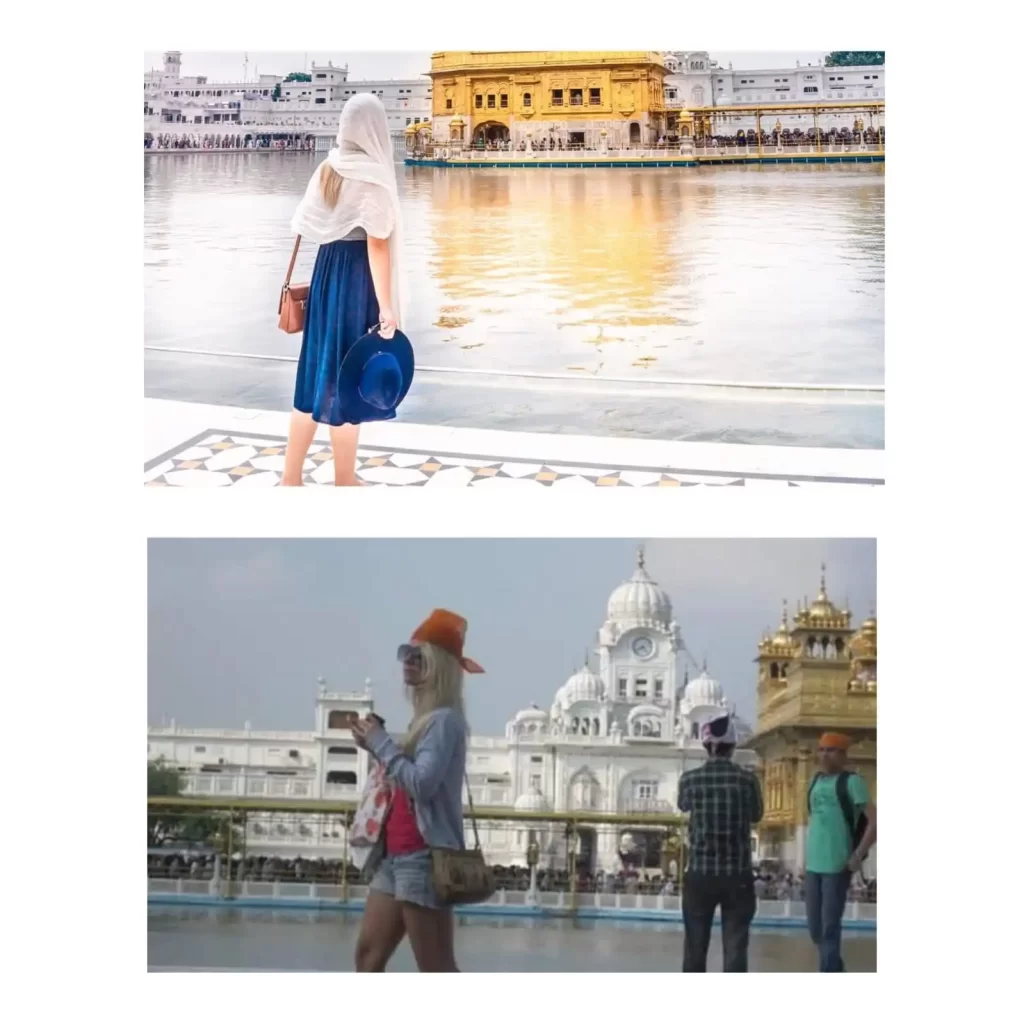 Short dresses wore at the Golden temple