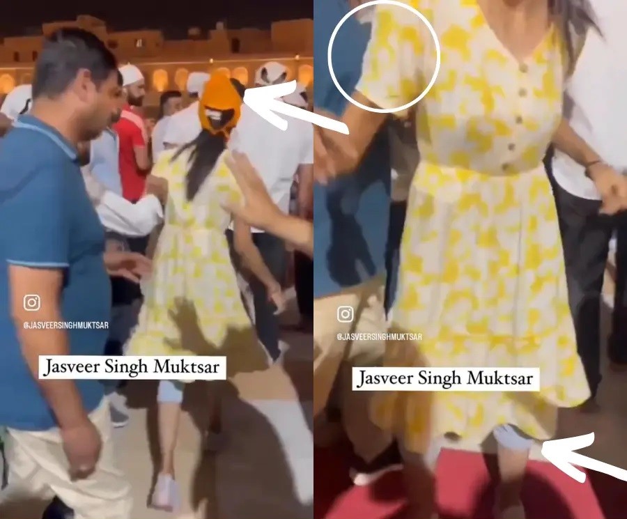 The girl at the golden temple did not breach the dress code 