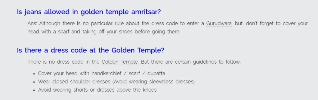 The dress code at the Golden Temple
