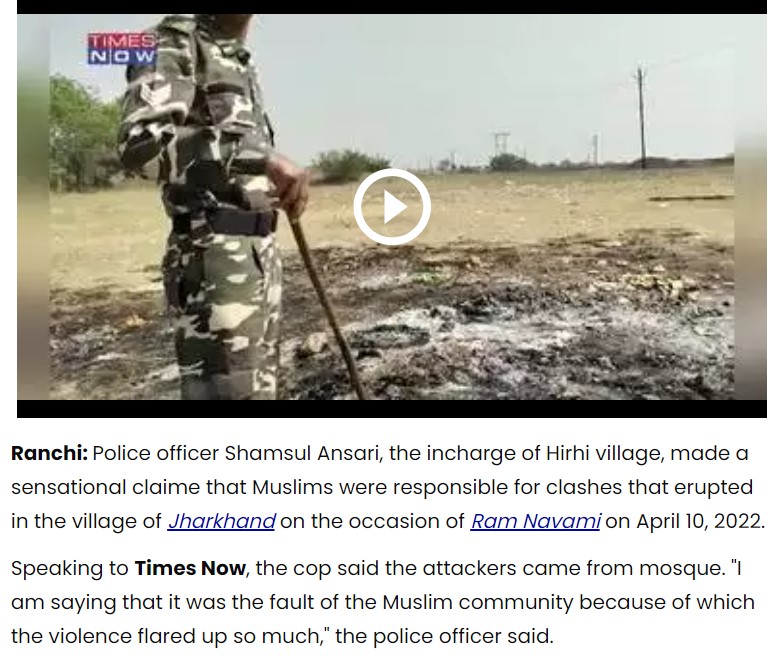 In Ram Navami violence in Jharkhand, Shamsul Ansari held Muslims responsible