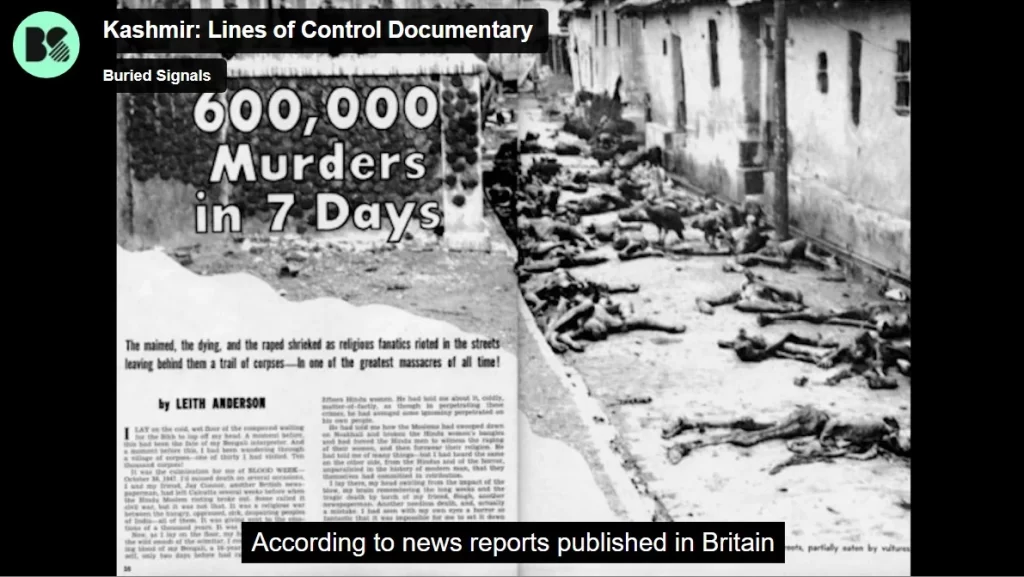 The documentary claims 600,000 Muslims were killed in Jammu massacre