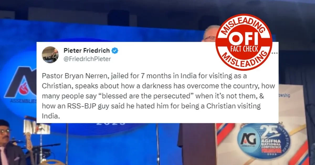 Pieter Friedrich claimed that pastor Nerren was arrested for his religious identity