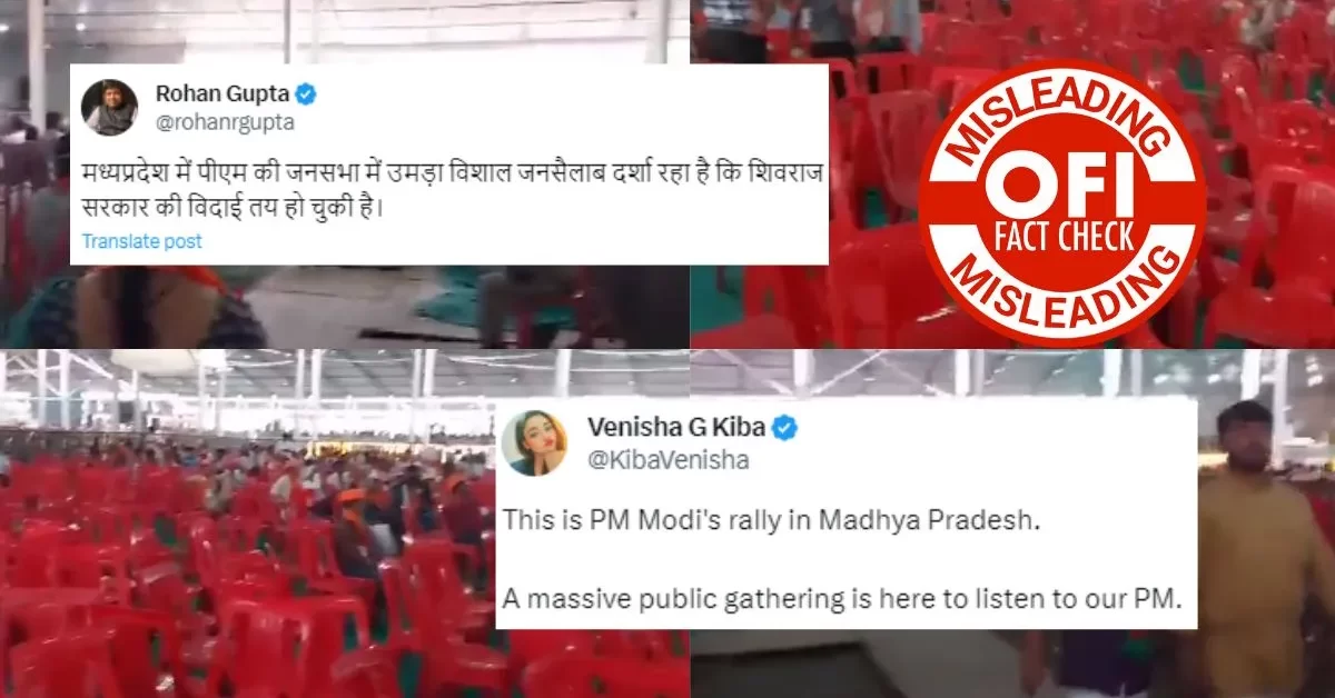 Congress spokesperson claims empty chairs at the PM's Madhya Pradesh rally event.