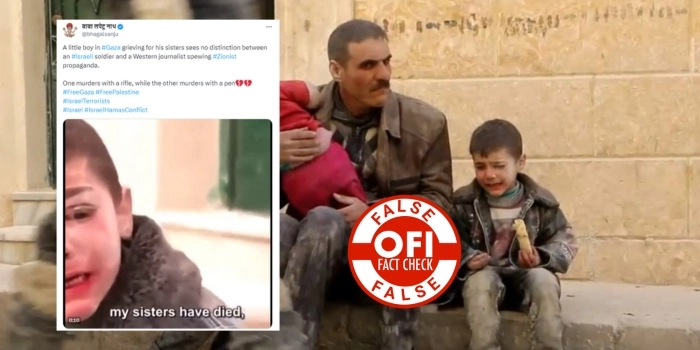 Viral video of a young boy crying for his dead sisters makes round on social media with a claim that its from Gaza