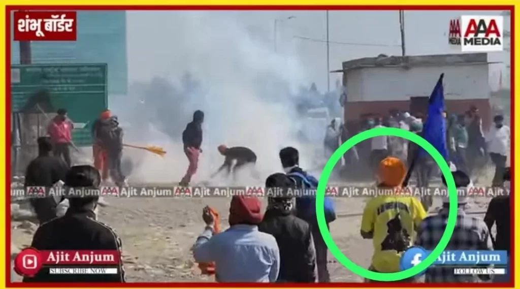 Farmers wearing Bhindranwale t-shirt at Shambhu border. 