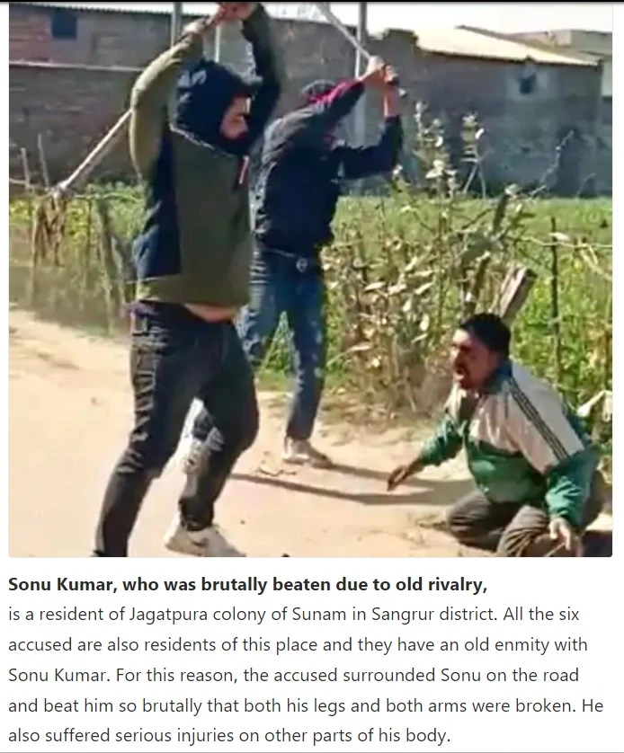The man getting beaten is not Christian, but a Hindu man Sonu Kumar. 