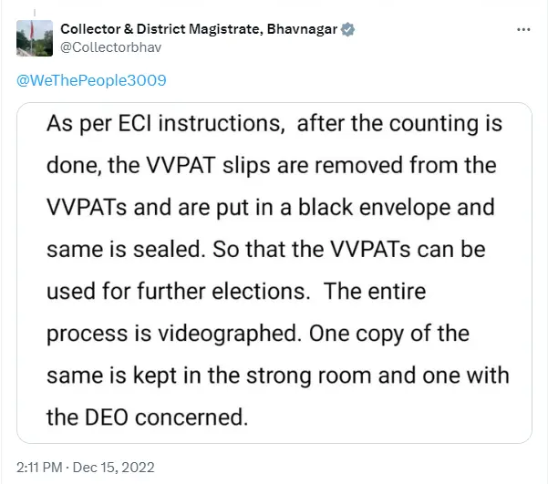 The process of removing VVPAT slips from VVPAT machine is called VVPAT counting.