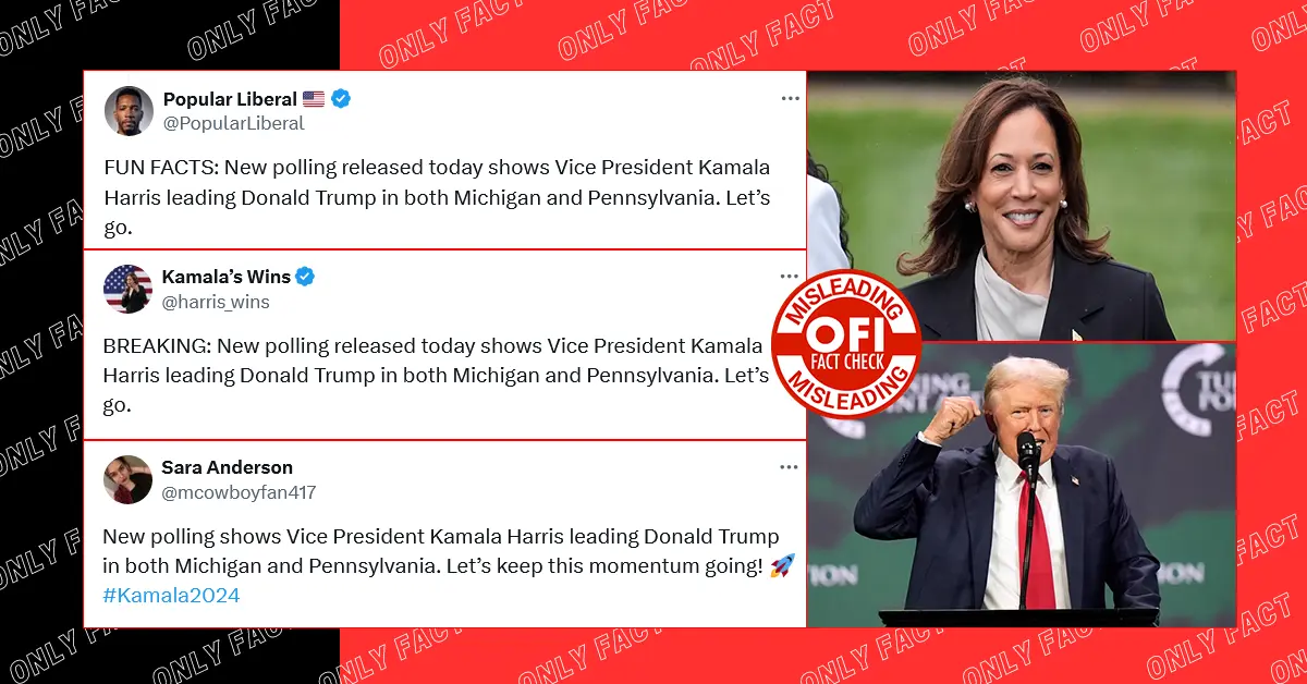 Viral survey shows Kamala Harris leading in in Michigan and Pennsylvania.