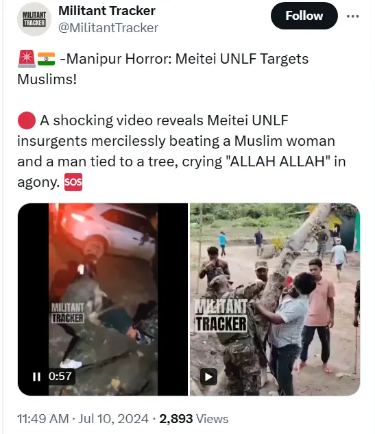 Militant Tracker claims Muslim woman was beaten by cow worshippers.