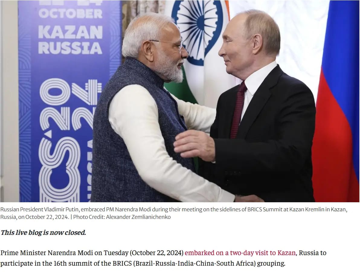 Claim That Putin Didn’t Invite PM Modi for Joint Photo Session with