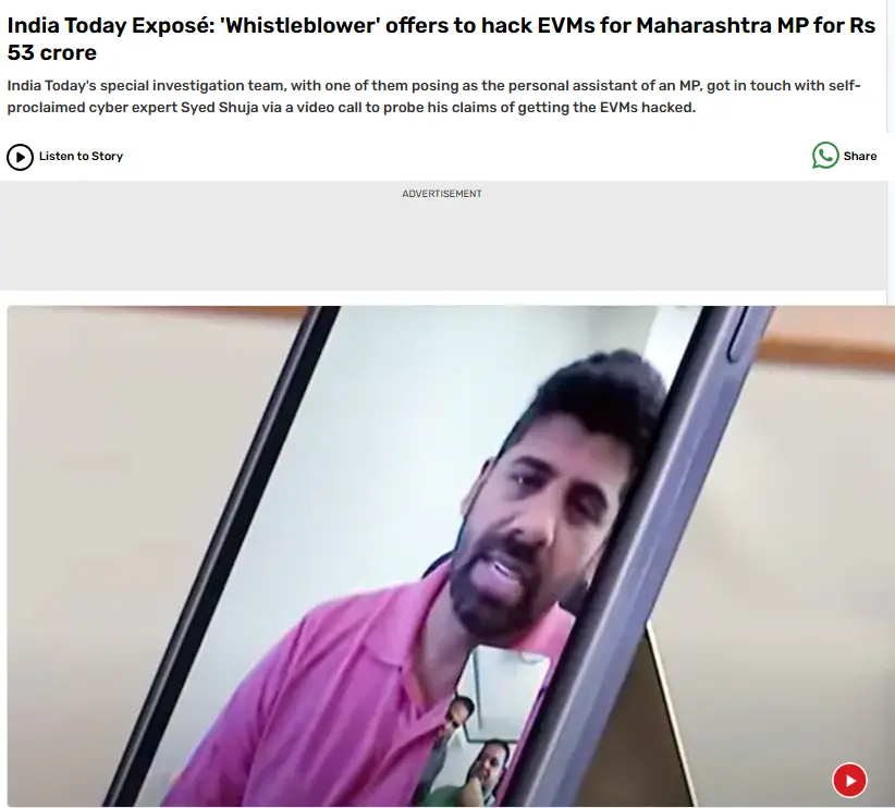 The name of the hacker in the viral video is Syed Shuja who claims that he can tamper with EVMs.