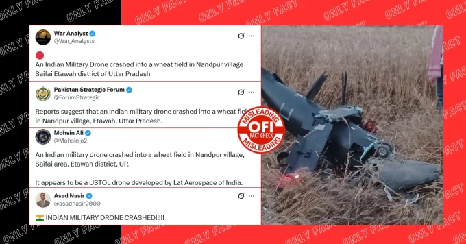 Claim of Indian Army Drone Crash in Uttar Pradesh’s Etawah Is Misleading