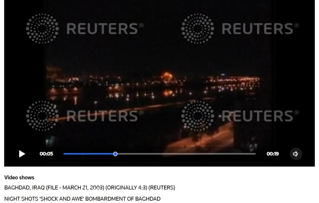 The viral explosion video circulating as Iranian missile strikes on Tel Aviv is old. It shows airstrikes on Baghdad during the 2003 Iraq invasion, not a recent attack in Israel.